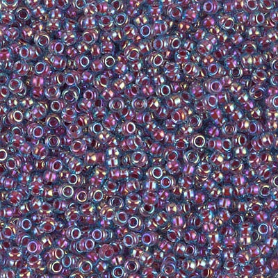 11-0340 - Aqua/Fuchsia Inside Color Lined/Rainbow 10 grams